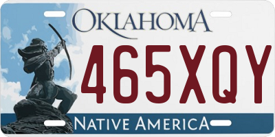 OK license plate 465XQY