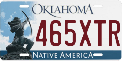 OK license plate 465XTR