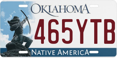 OK license plate 465YTB