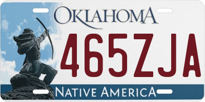 OK license plate 465ZJA