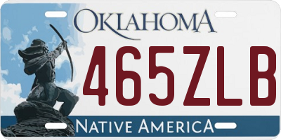 OK license plate 465ZLB