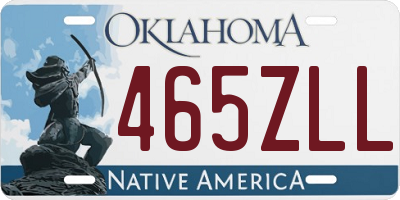 OK license plate 465ZLL