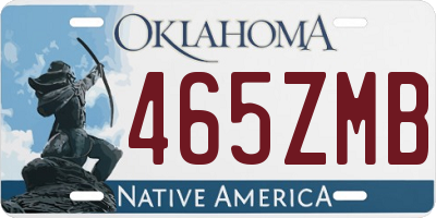 OK license plate 465ZMB