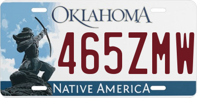 OK license plate 465ZMW