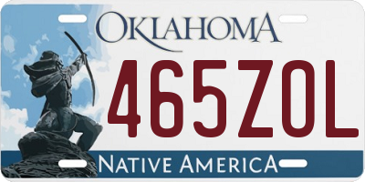 OK license plate 465ZOL