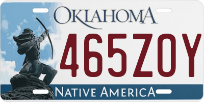 OK license plate 465ZOY