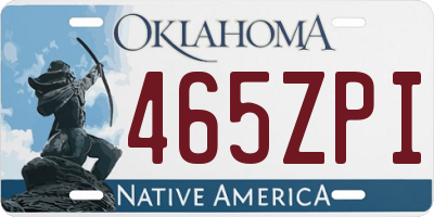 OK license plate 465ZPI