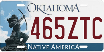 OK license plate 465ZTC