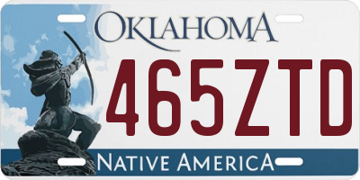OK license plate 465ZTD