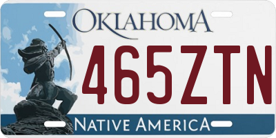 OK license plate 465ZTN