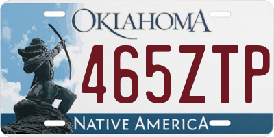 OK license plate 465ZTP