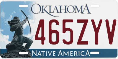 OK license plate 465ZYV