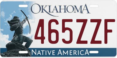 OK license plate 465ZZF