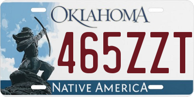 OK license plate 465ZZT