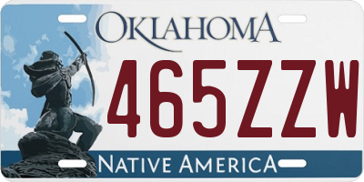 OK license plate 465ZZW