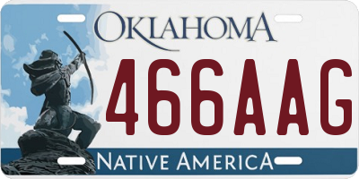 OK license plate 466AAG