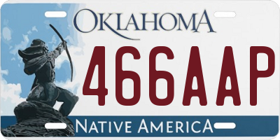 OK license plate 466AAP