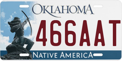 OK license plate 466AAT