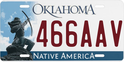 OK license plate 466AAV