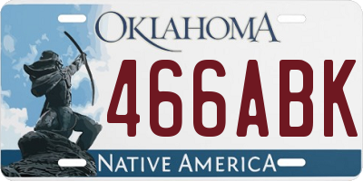 OK license plate 466ABK