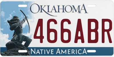 OK license plate 466ABR