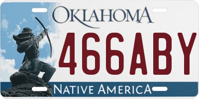 OK license plate 466ABY
