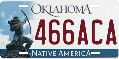 OK license plate 466ACA
