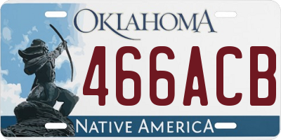 OK license plate 466ACB