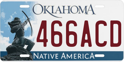 OK license plate 466ACD