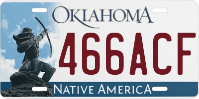 OK license plate 466ACF