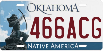 OK license plate 466ACG