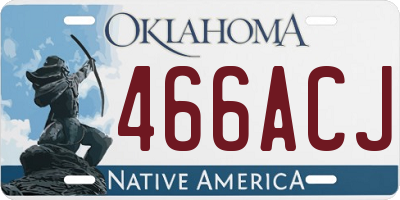 OK license plate 466ACJ
