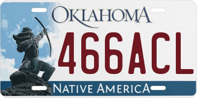 OK license plate 466ACL