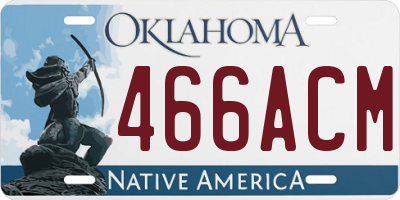 OK license plate 466ACM