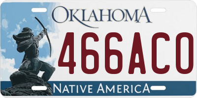 OK license plate 466ACO