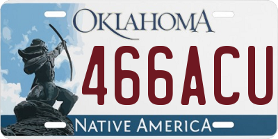 OK license plate 466ACU