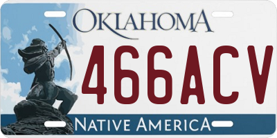 OK license plate 466ACV
