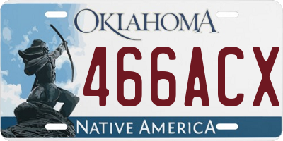 OK license plate 466ACX