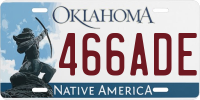 OK license plate 466ADE