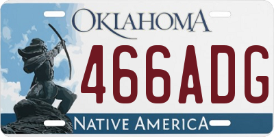 OK license plate 466ADG
