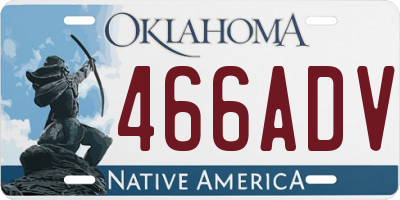 OK license plate 466ADV