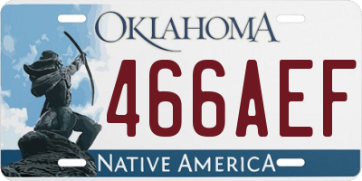 OK license plate 466AEF