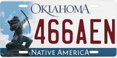 OK license plate 466AEN