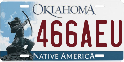 OK license plate 466AEU