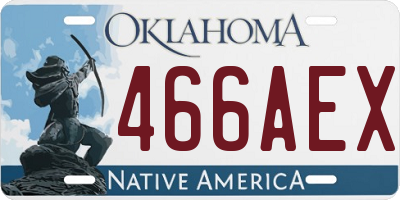 OK license plate 466AEX
