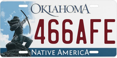 OK license plate 466AFE