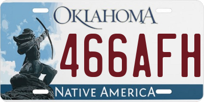 OK license plate 466AFH
