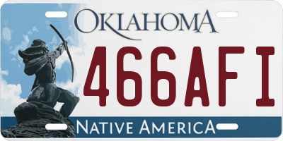 OK license plate 466AFI