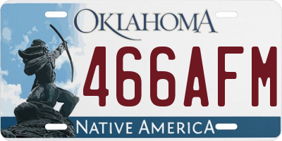 OK license plate 466AFM