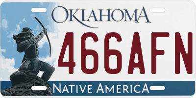 OK license plate 466AFN